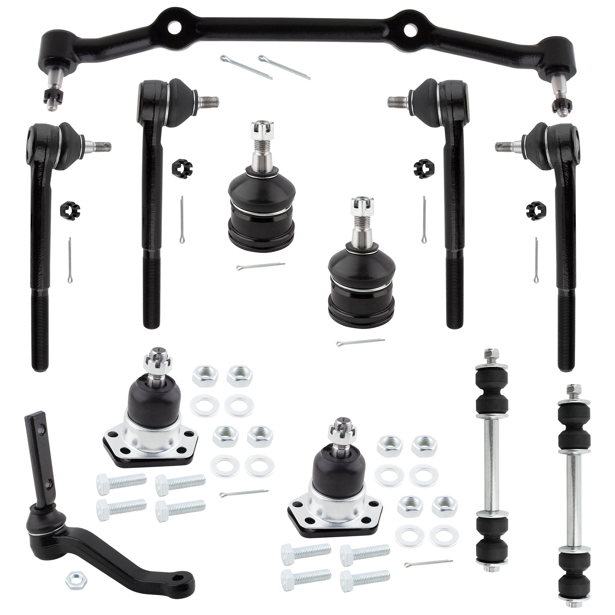 BOXI 12pcs Front Tie Rods Ball Joints Sway Bars Idler Arm Fits for Chevrolet Blazer 1996-2005 S10