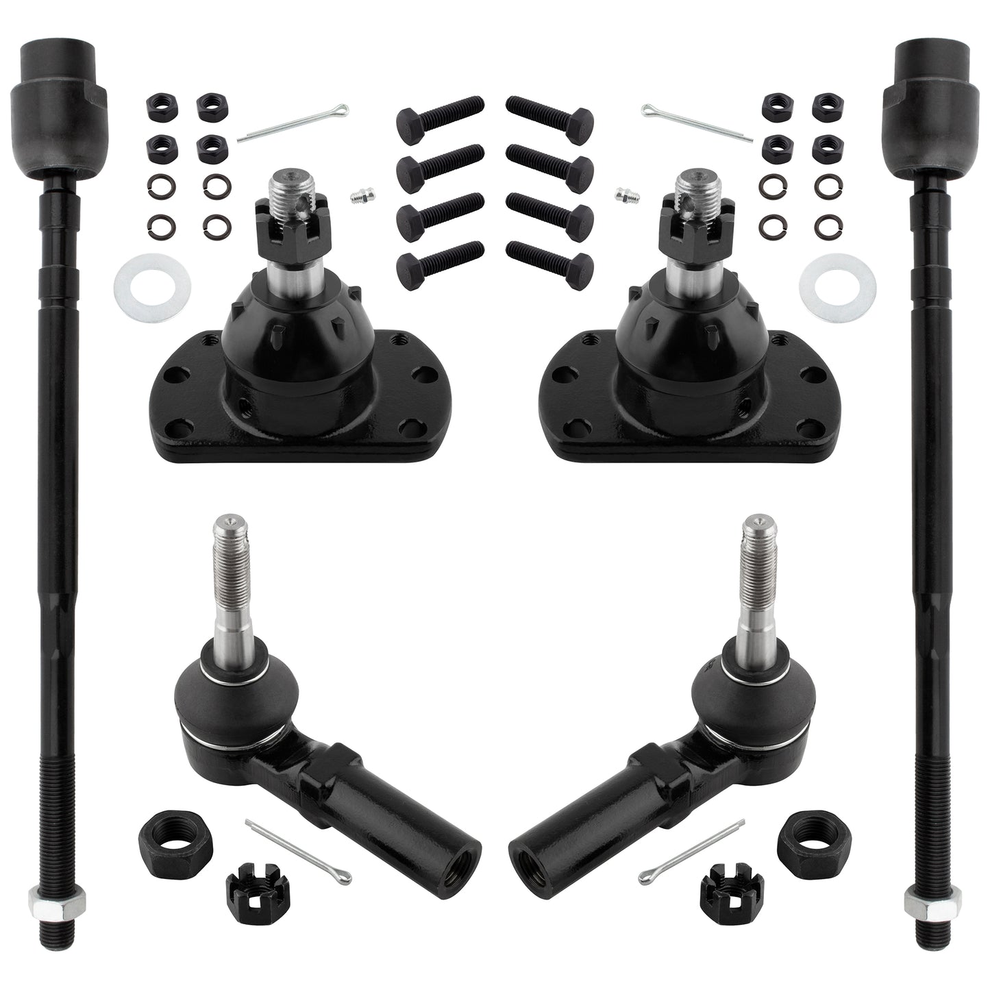 BOXI 6pcs Front Inner Outer Tie Rods Ball Joints Fits for Buick Regal 1986-1996 for Chevrolet