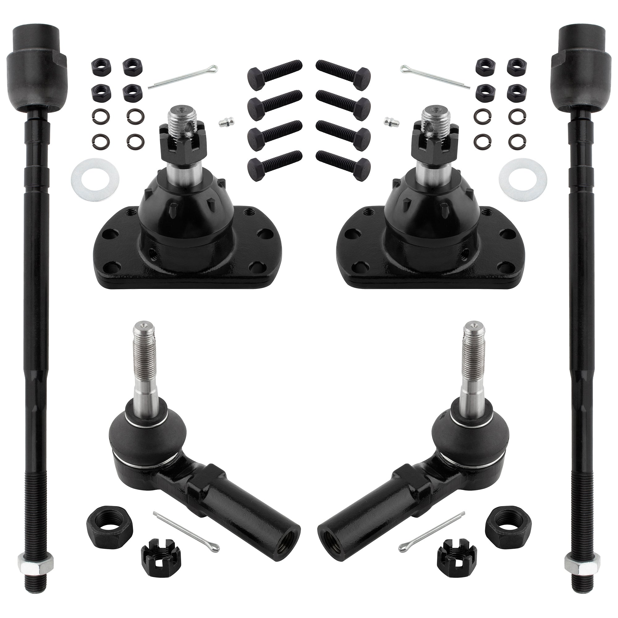 BOXI 6pcs Front Inner Outer Tie Rods Ball Joints Fits for Buick Regal 1986-1996 for Chevrolet