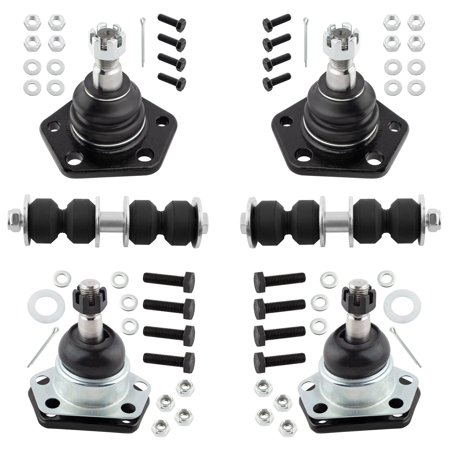 BOXI 6pcs Front Upper Lower Ball Joints Sway Bars for Chevrolet Blazer 1997-2005 S10 for GMC Sonoma