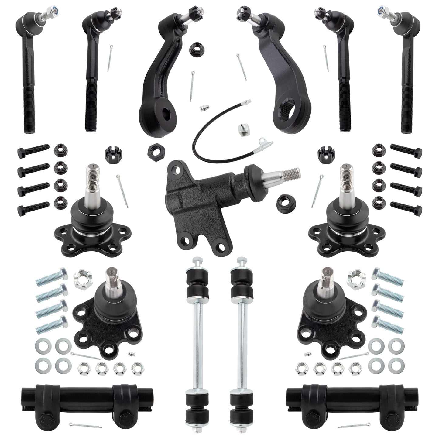 BOXI 15pcs Front Tie Rods Ball Joints Sway Bars Kit Fit for Chevrolet for GMC K1500 K2500 1993-1995