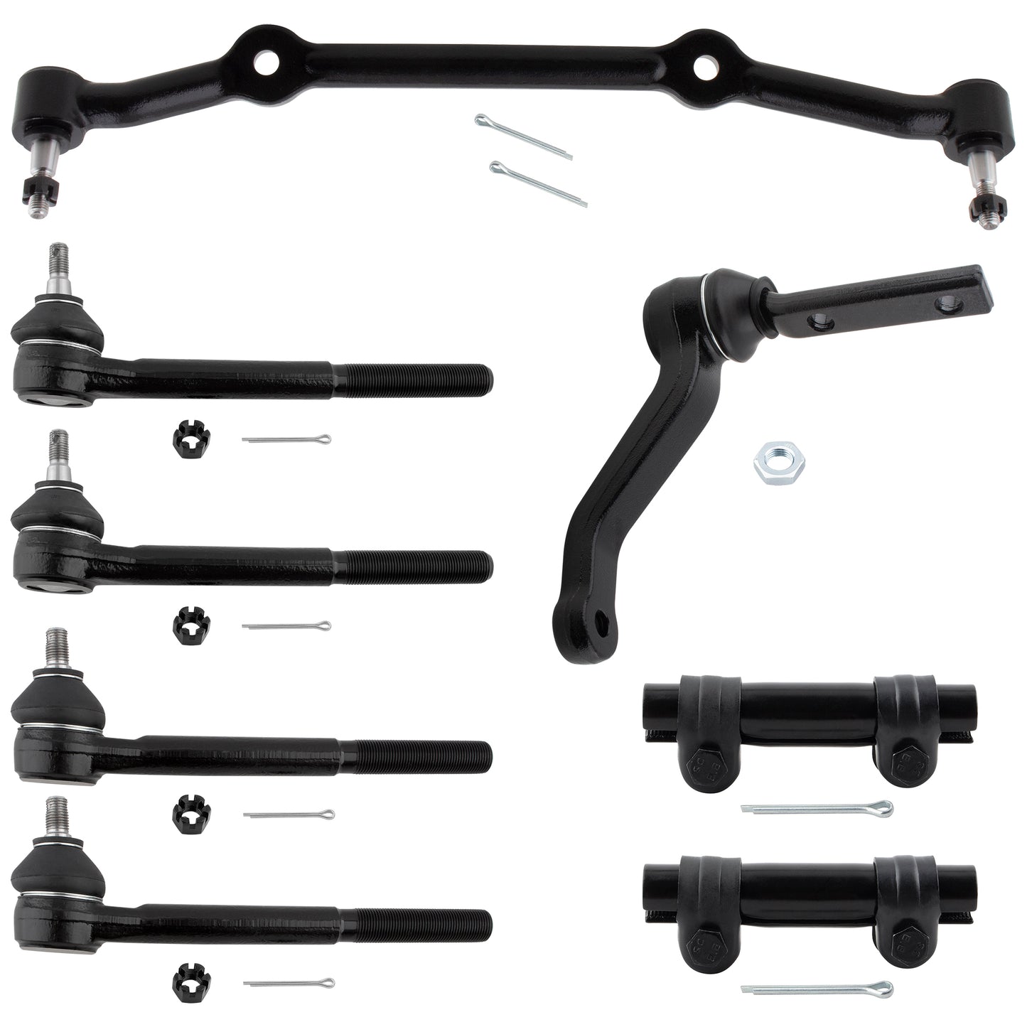 BOXI (Set of 8) Front Inner Outer Tie Rod Ends Center Link Idler Arm Kit Fits for Chevrolet Blazer