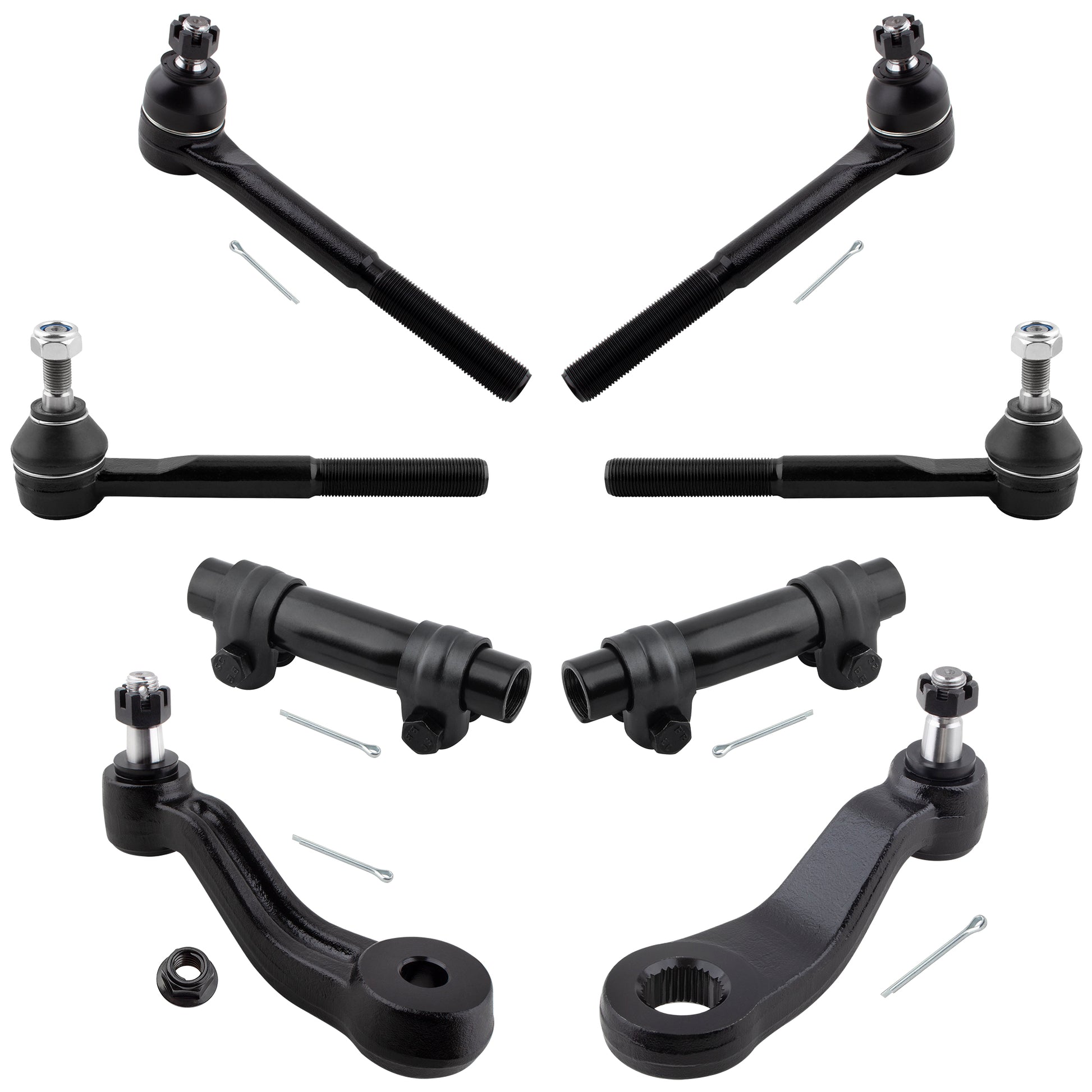 BOXI 8pc Front Inner Outer Tierods Idler Pitman Arm Kit Fit for Chevrolet for GMC C1500 C2500