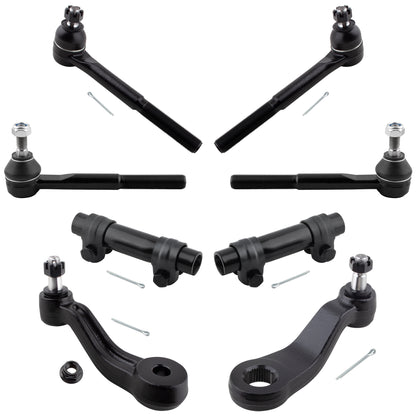 BOXI 8pc Front Inner Outer Tierods Idler Pitman Arm Kit Fit for Chevrolet for GMC C1500 C2500