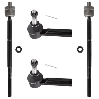 BOXI 4pc ES800030 EV80781 Front Inner & Outer Tie Rod Ends Driver & Passenger Side Suspension