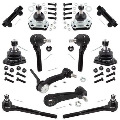 BOXI 12pcs Front Inner Outer Tie Rods Ball Joints Pitman Idler Arm Fits for Chevrolet S10 1984-1996