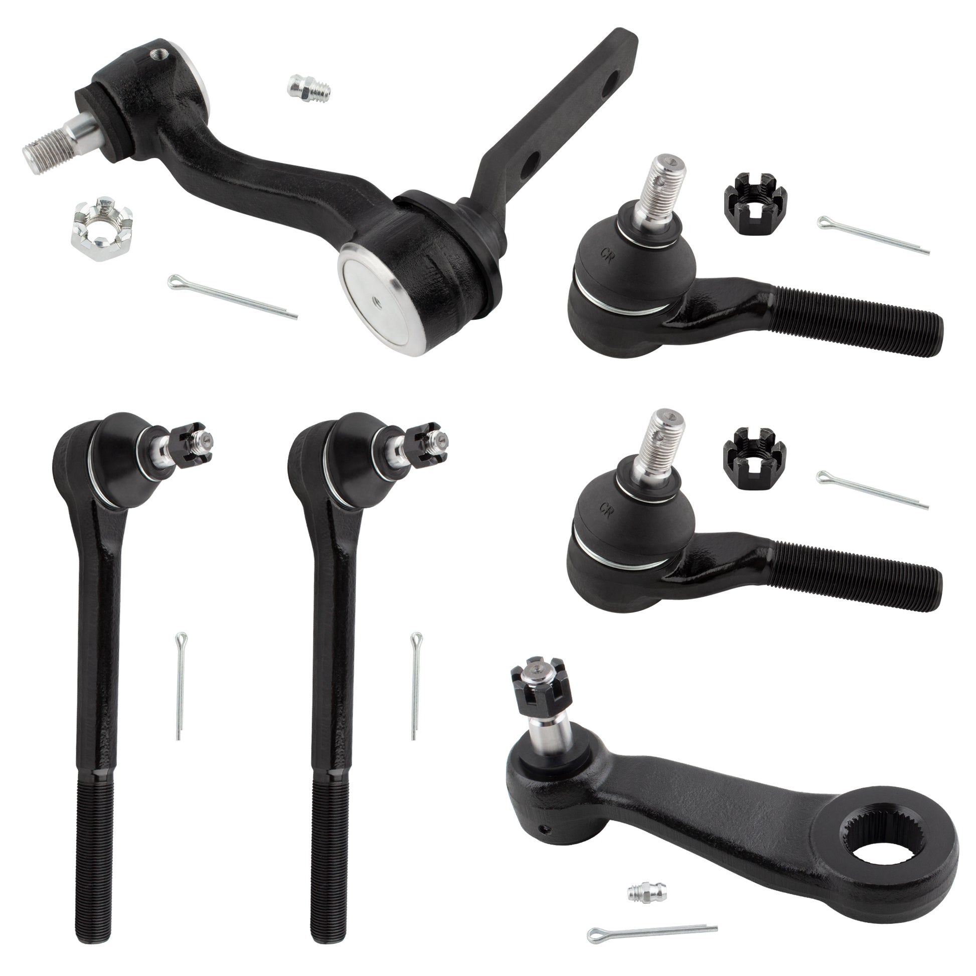 BOXI 6pcs Front Inner Outer Tie Rods Pitman Idler Arm Fits for Chevrolet Blazer 1987-1998 S10