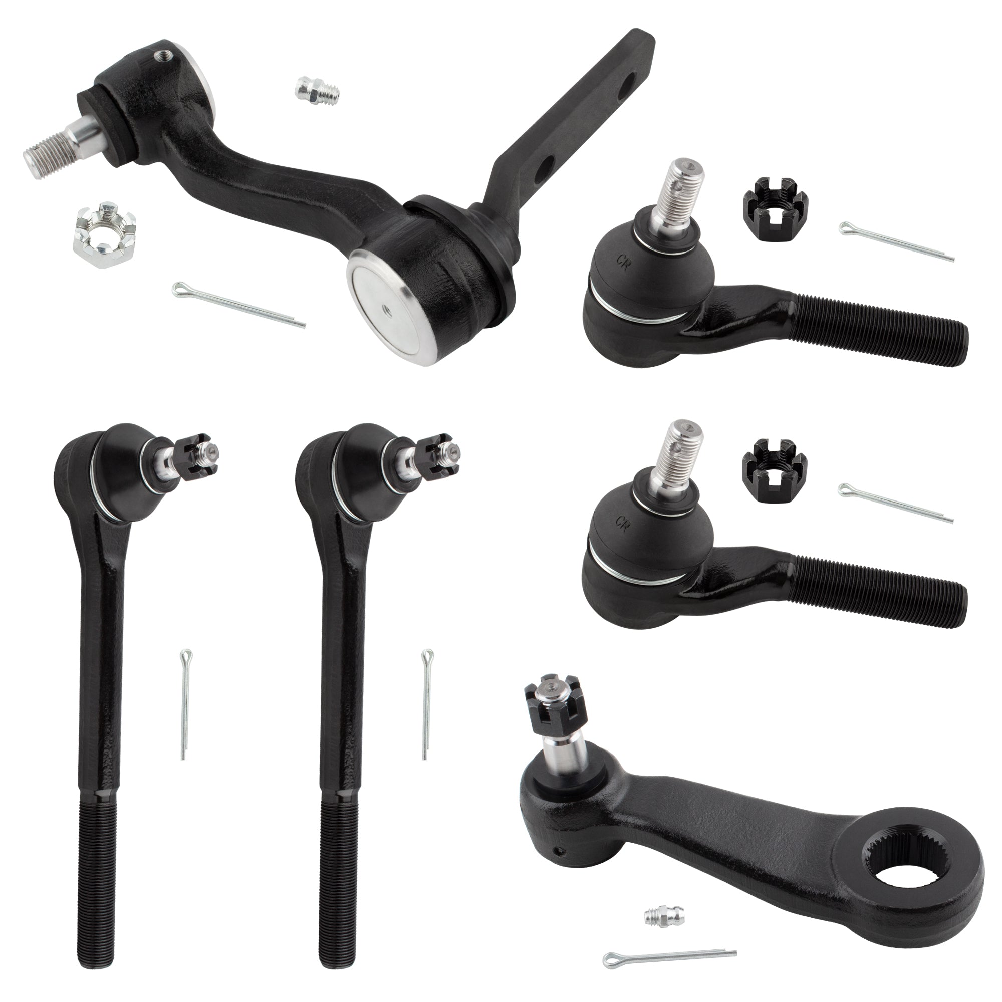 BOXI 6pcs Front Inner Outer Tie Rods Pitman Idler Arm Fits for Chevrolet Blazer 1987-1998 S10