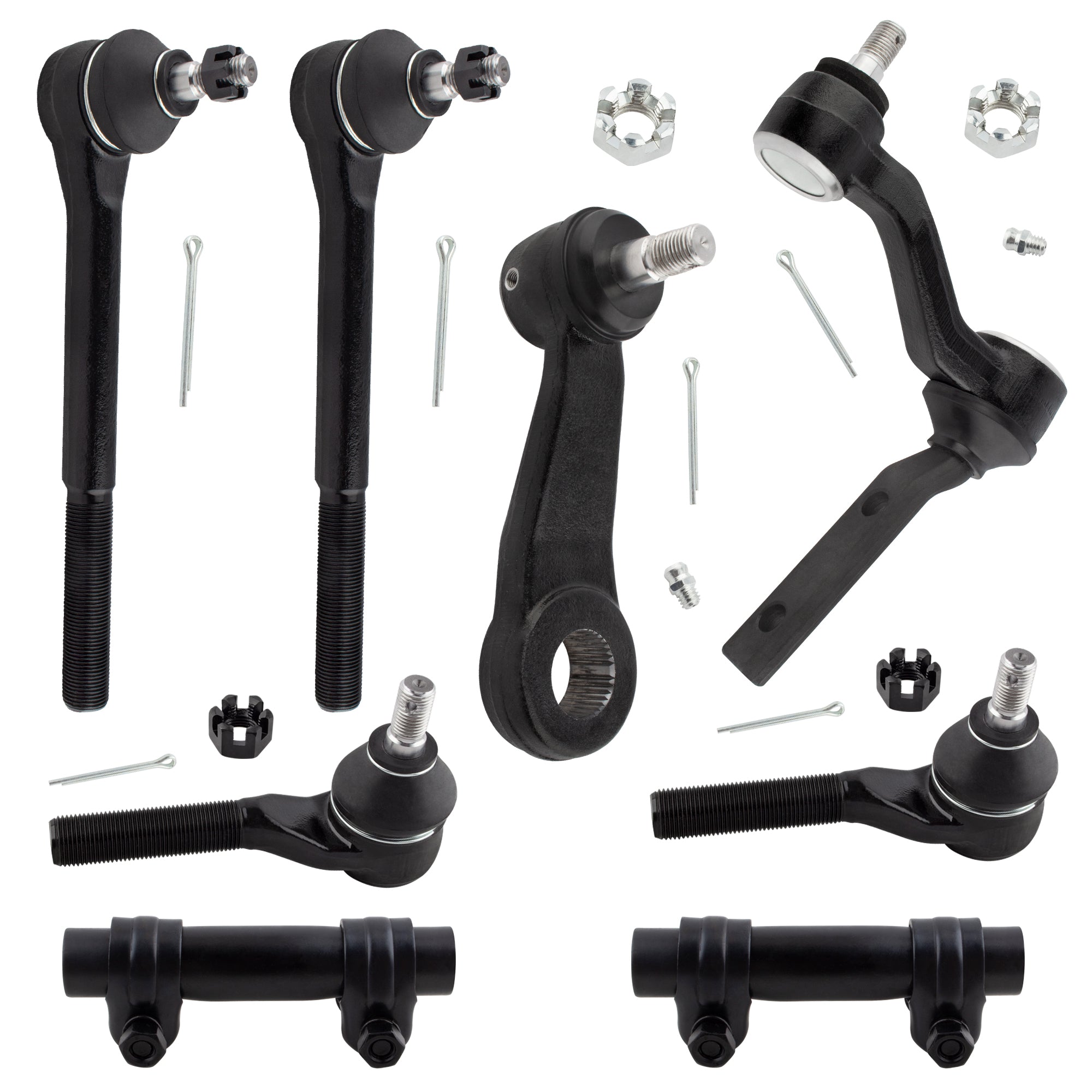 BOXI 8pcs Front Inner Outer Tie Rods Pitman Arm Idler Arm Kit Fits for Chevrolet Blazer for GMC