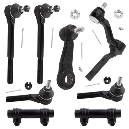 BOXI 8pcs Front Inner Outer Tie Rods Pitman Arm Idler Arm Kit Fits for Chevrolet Blazer for GMC