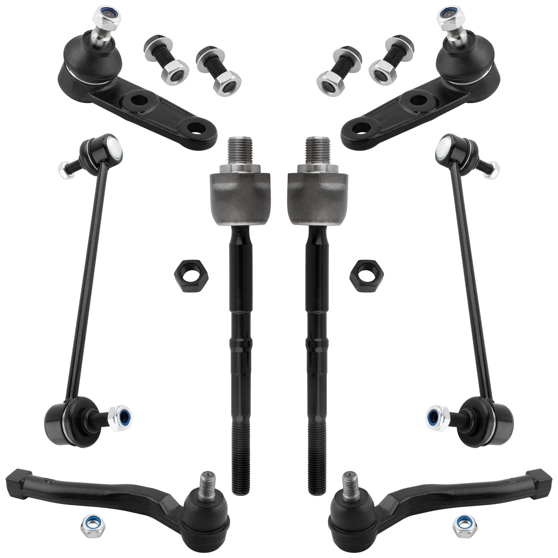 BOXI 8pcs Front Tie Rods Ball Joints Sway Bars Kit Fits for Chevrolet Aveo 2004-2011 for Pontiac G3