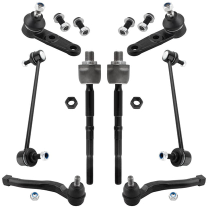BOXI 8pcs Front Tie Rods Ball Joints Sway Bars Kit Fits for Chevrolet Aveo 2004-2011 for Pontiac G3