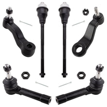 BOXI 6pcs Front Inner Outer Tie Rod Idler Arm Pitman Arm 4 Groove Fits for Cadillac Escalade