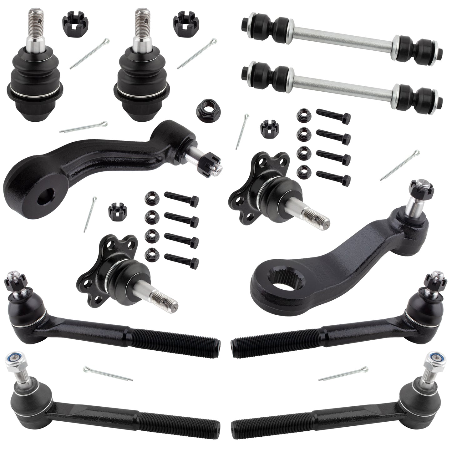 BOXI 12pc Front Ball Joints Tierods Sway Bar Pitman Arm Fits for Chevrolet for GMC K1500 Suburban