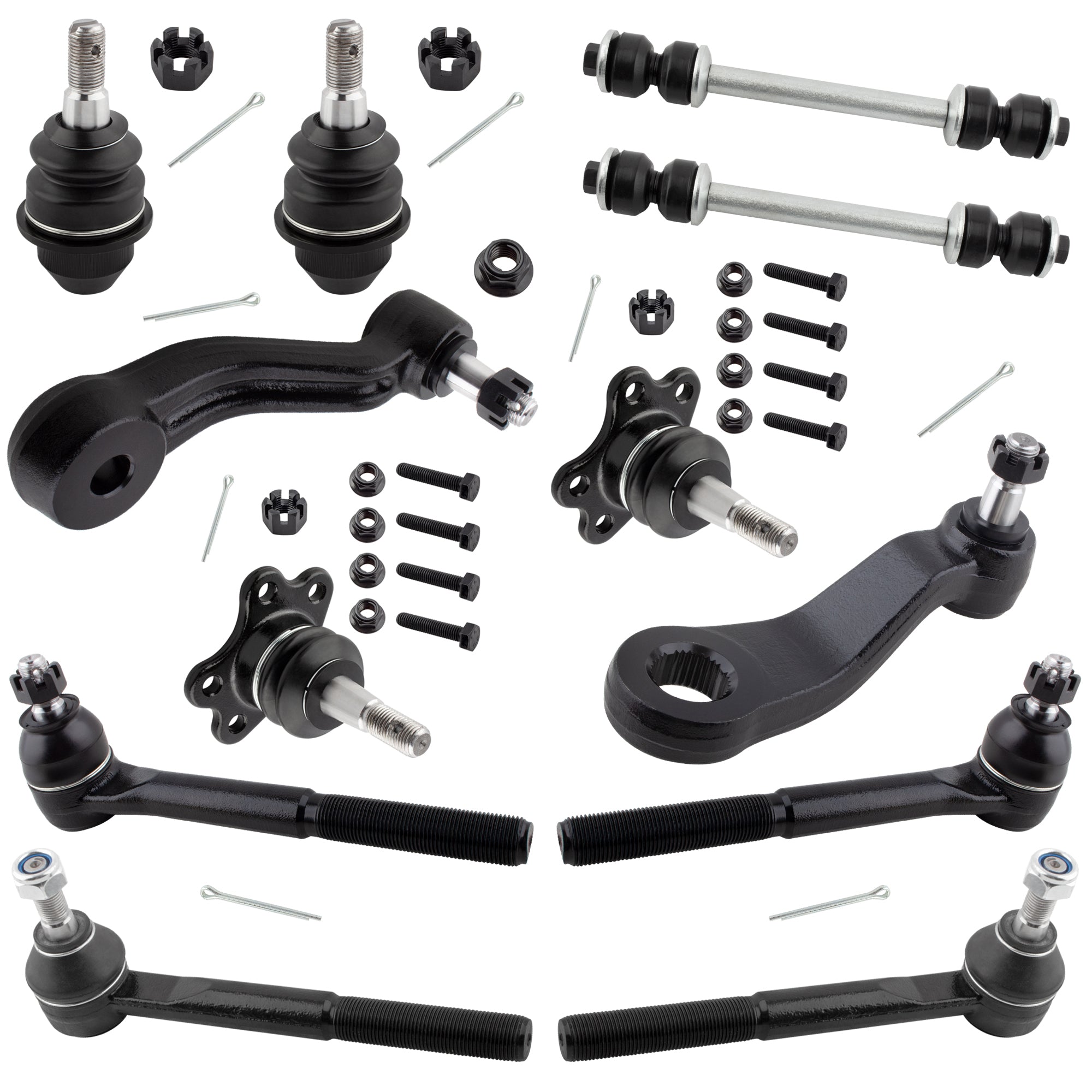 BOXI 12pc Front Ball Joints Tierods Sway Bar Pitman Arm Fits for Chevrolet for GMC K1500 Suburban