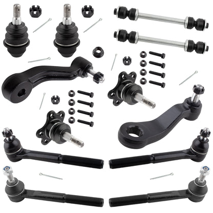 BOXI 12pc Front Ball Joints Tierods Sway Bar Pitman Arm Fits for Chevrolet for GMC K1500 Suburban