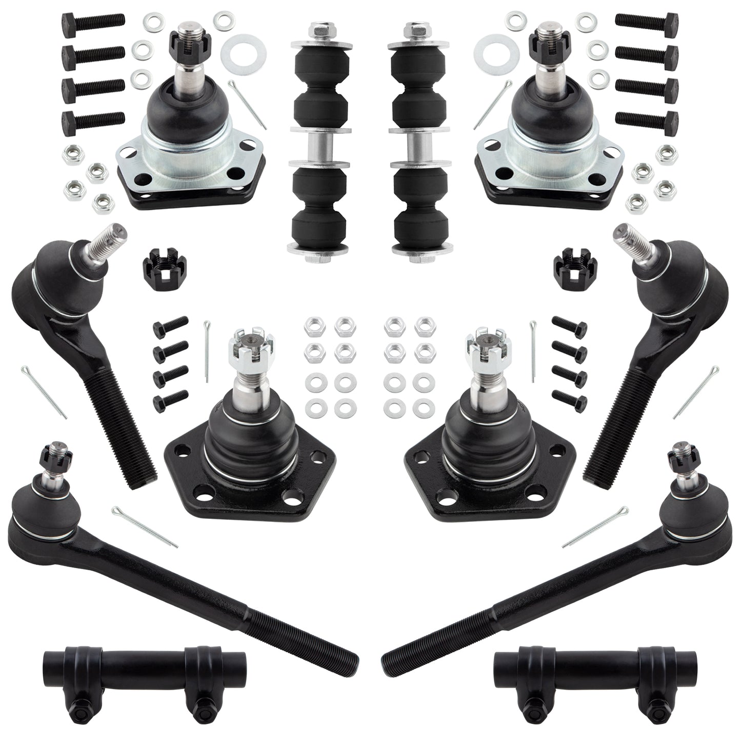 BOXI 12pcs Front Tie Rods Ball Joints Sway Bars Kit Fits for Chevrolet Blazer for GMC Jimmy