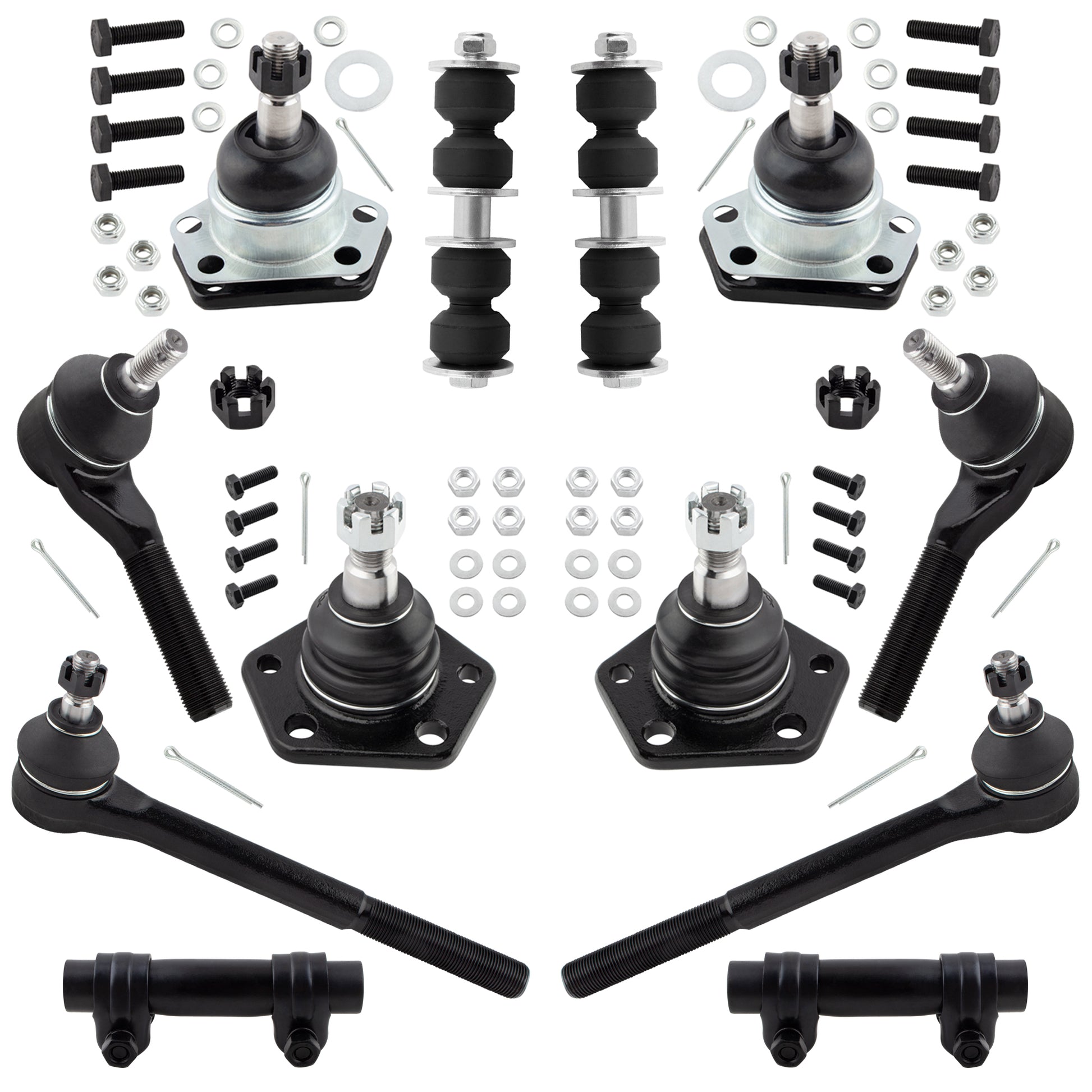 BOXI 12pcs Front Tie Rods Ball Joints Sway Bars Kit Fits for Chevrolet Blazer for GMC Jimmy
