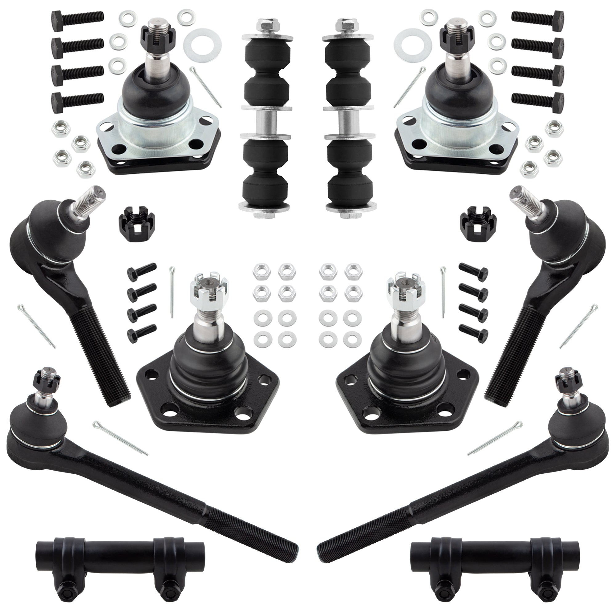 BOXI 12pcs Front Tie Rods Ball Joints Sway Bars Kit Fits for Chevrolet Blazer for GMC Jimmy