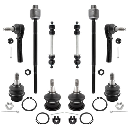 BOXI 10pc Front Ball Joints + Tie Rods + Sway Bars Kit Fits for Chevrolet Express 1500 2500