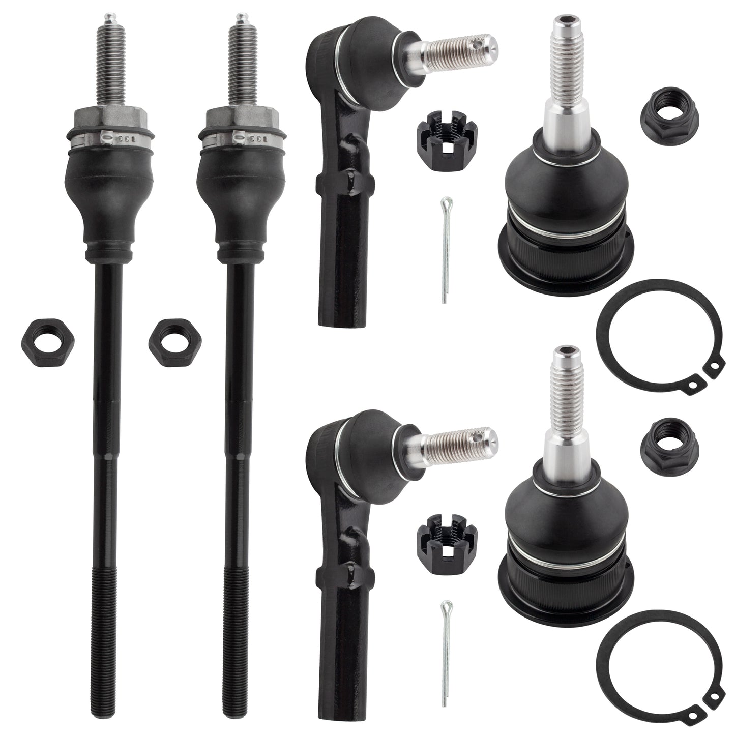 BOXI 6pc Ball Joints Tie Rod Ends Fit for Chevrolet Express 2500 2006-2014