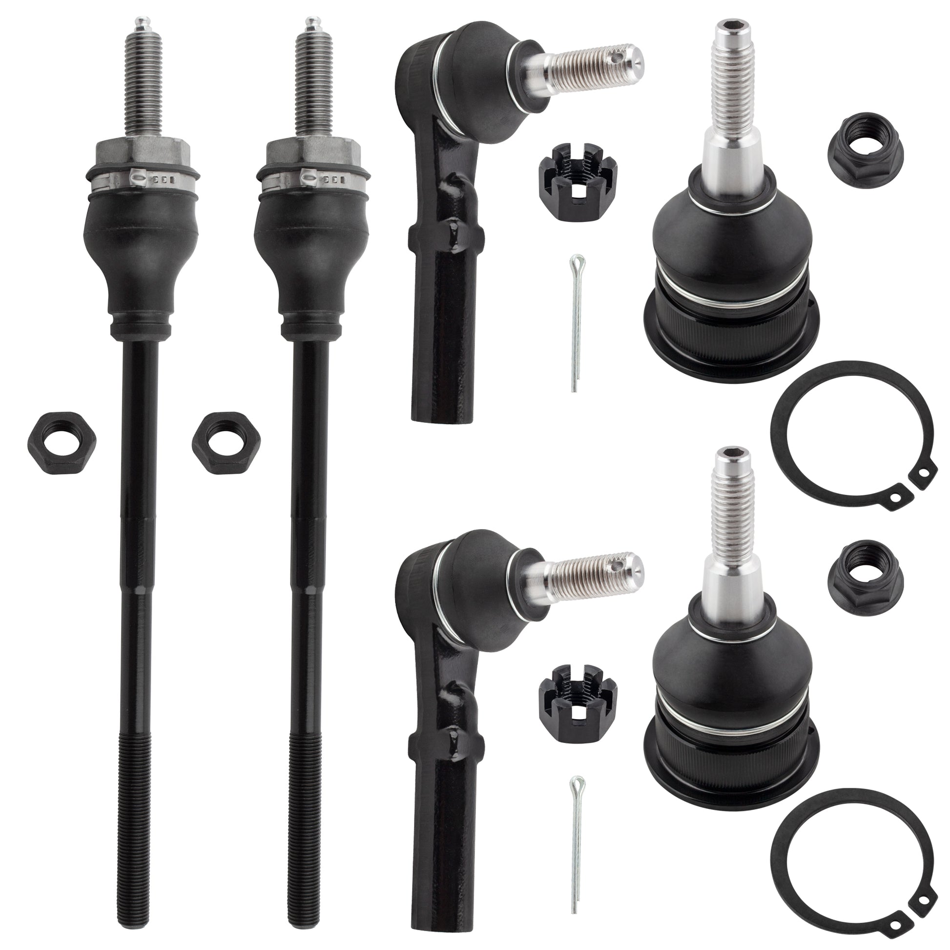 BOXI 6pc Ball Joints Tie Rod Ends Fit for Chevrolet Express 2500 2006-2014
