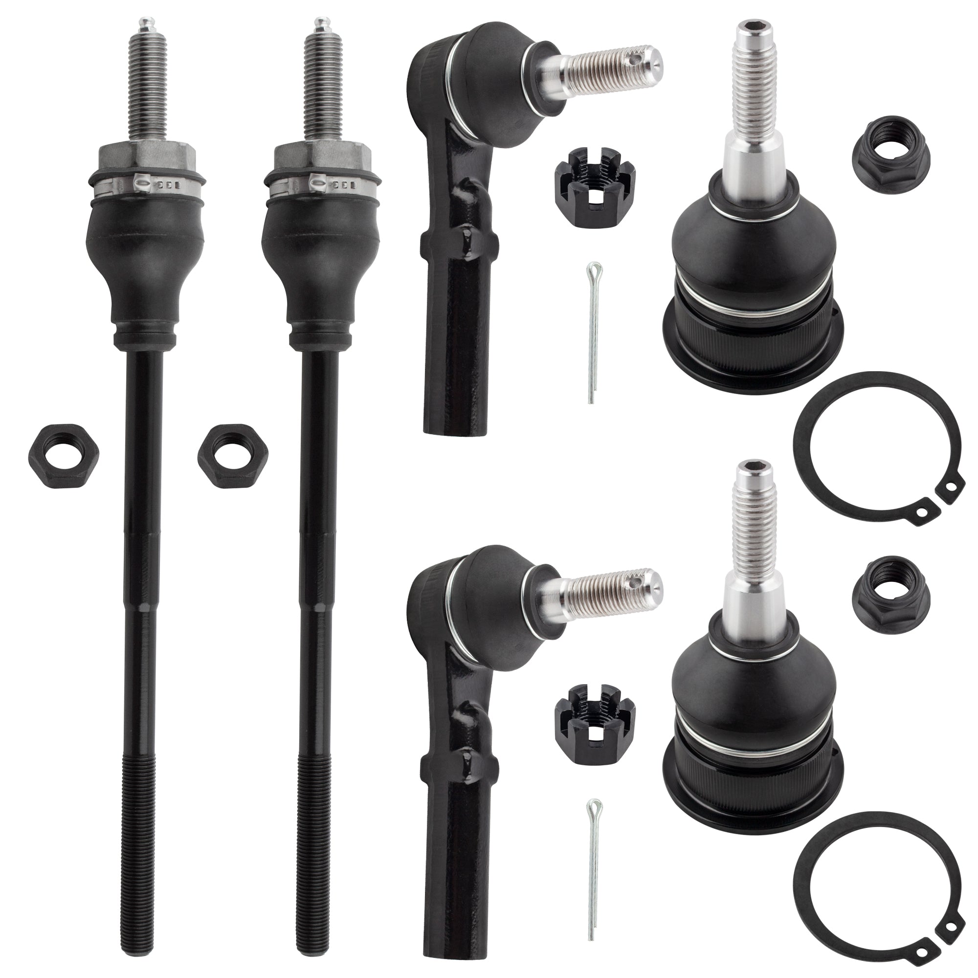 BOXI 6pc Ball Joints Tie Rod Ends Fit for Chevrolet Express 2500 2006-2014