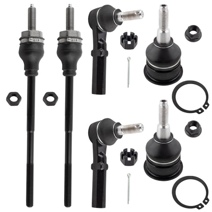BOXI 6pc Ball Joints Tie Rod Ends Fit for Chevrolet Express 2500 2006-2014