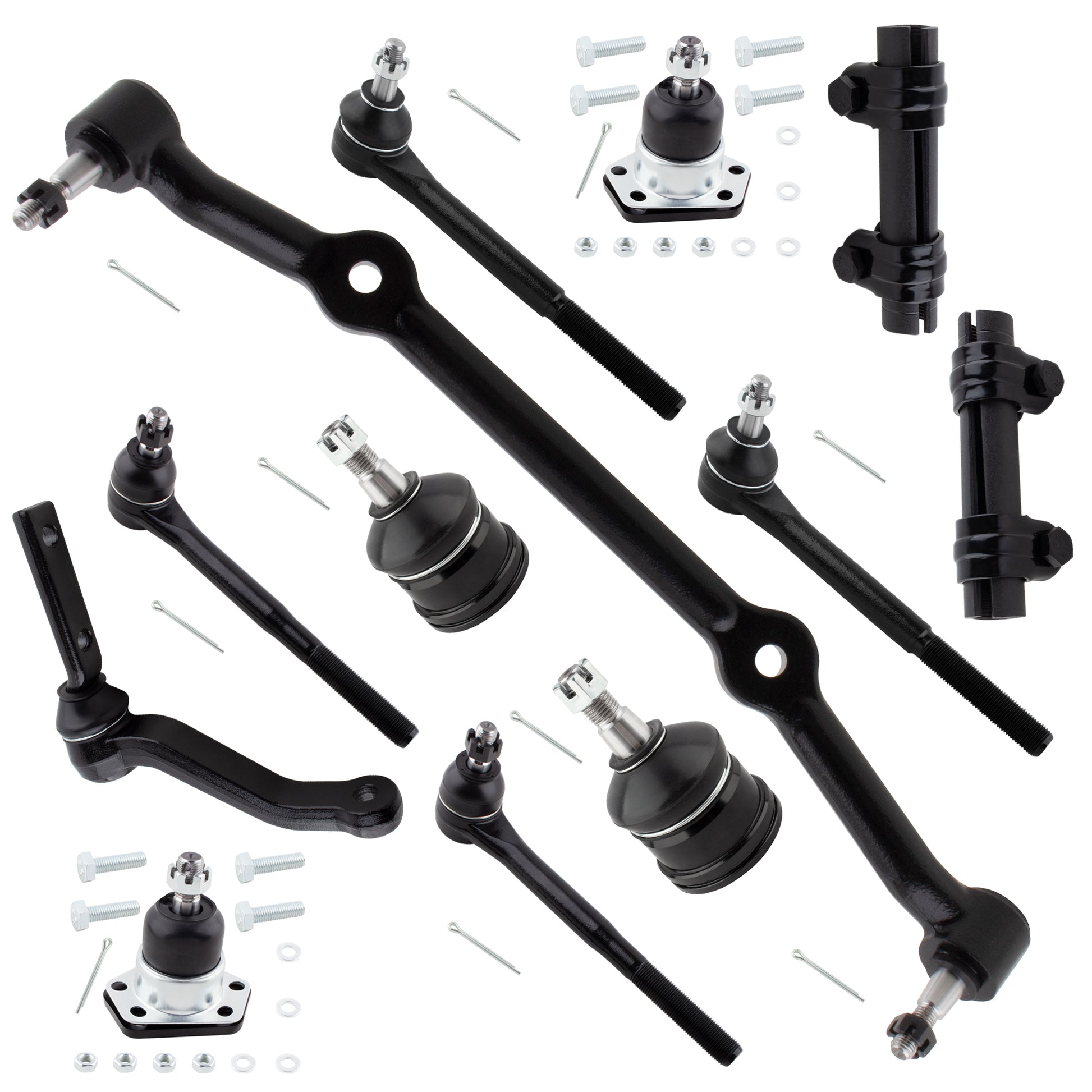 BOXI 12pcs Front Inner Outer Tie Rods Ball Joints Idler Arm Fits for Chevrolet S10 1982-1995