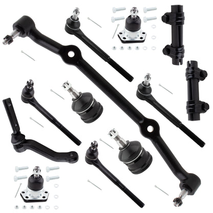 BOXI 12pcs Front Inner Outer Tie Rods Ball Joints Idler Arm Fits for Chevrolet S10 1982-1995