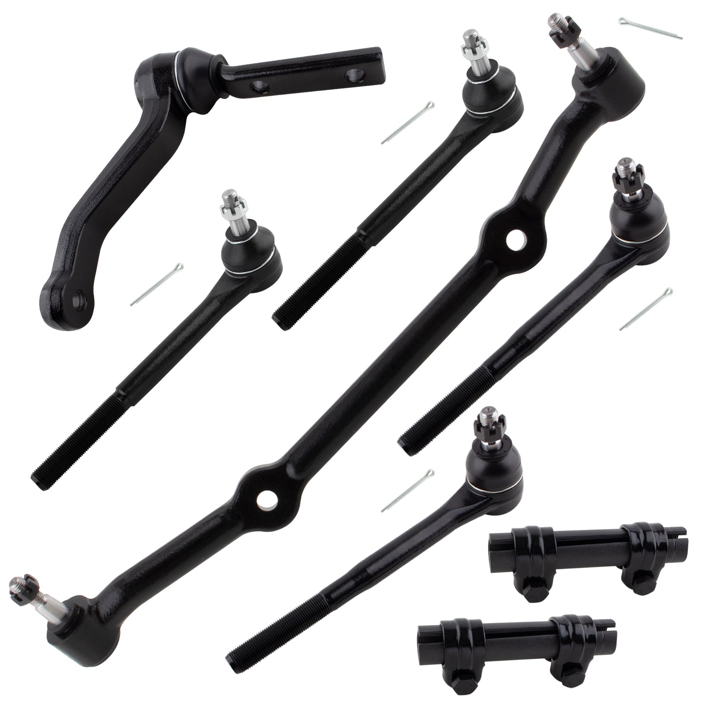 BOXI 8pcs Front Inner Outer Tie Rods Idler Arm Kit Fits for Chevrolet S10 1982-1995 S10 Blazer