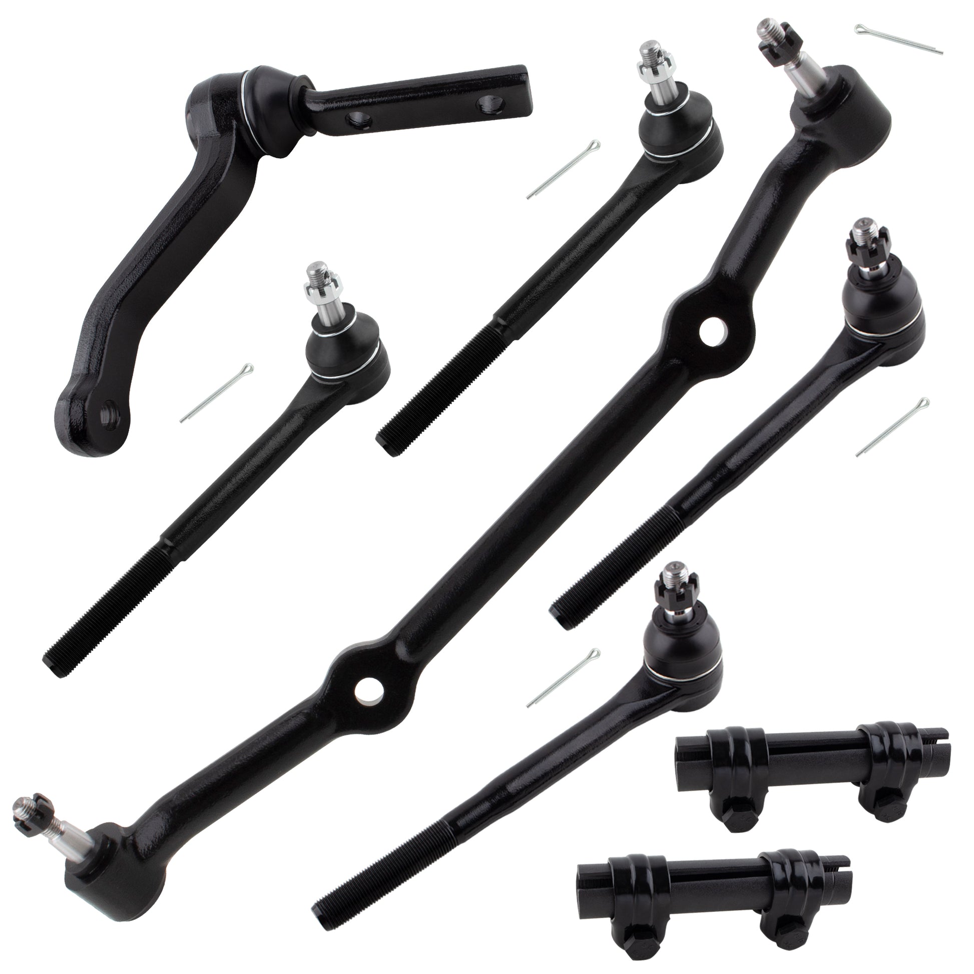 BOXI 8pcs Front Inner Outer Tie Rods Idler Arm Kit Fits for Chevrolet S10 1982-1995 S10 Blazer