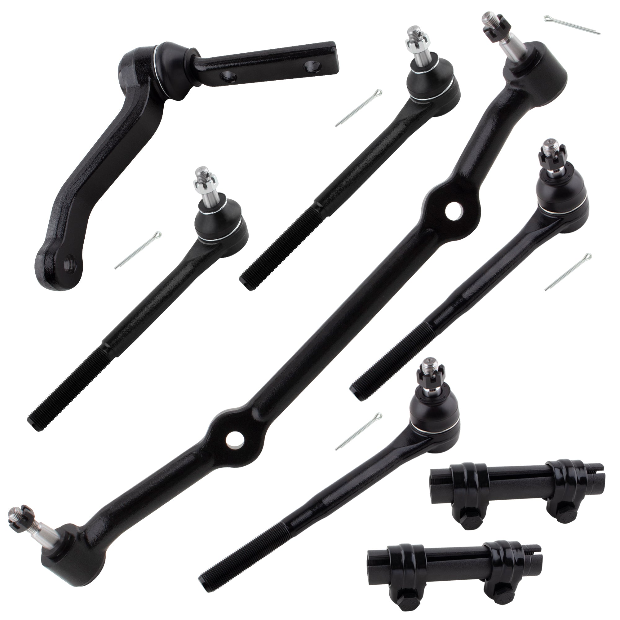 BOXI 8pcs Front Inner Outer Tie Rods Idler Arm Kit Fits for Chevrolet S10 1982-1995 S10 Blazer
