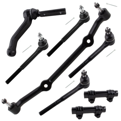 BOXI 8pcs Front Inner Outer Tie Rods Idler Arm Kit Fits for Chevrolet S10 1982-1995 S10 Blazer