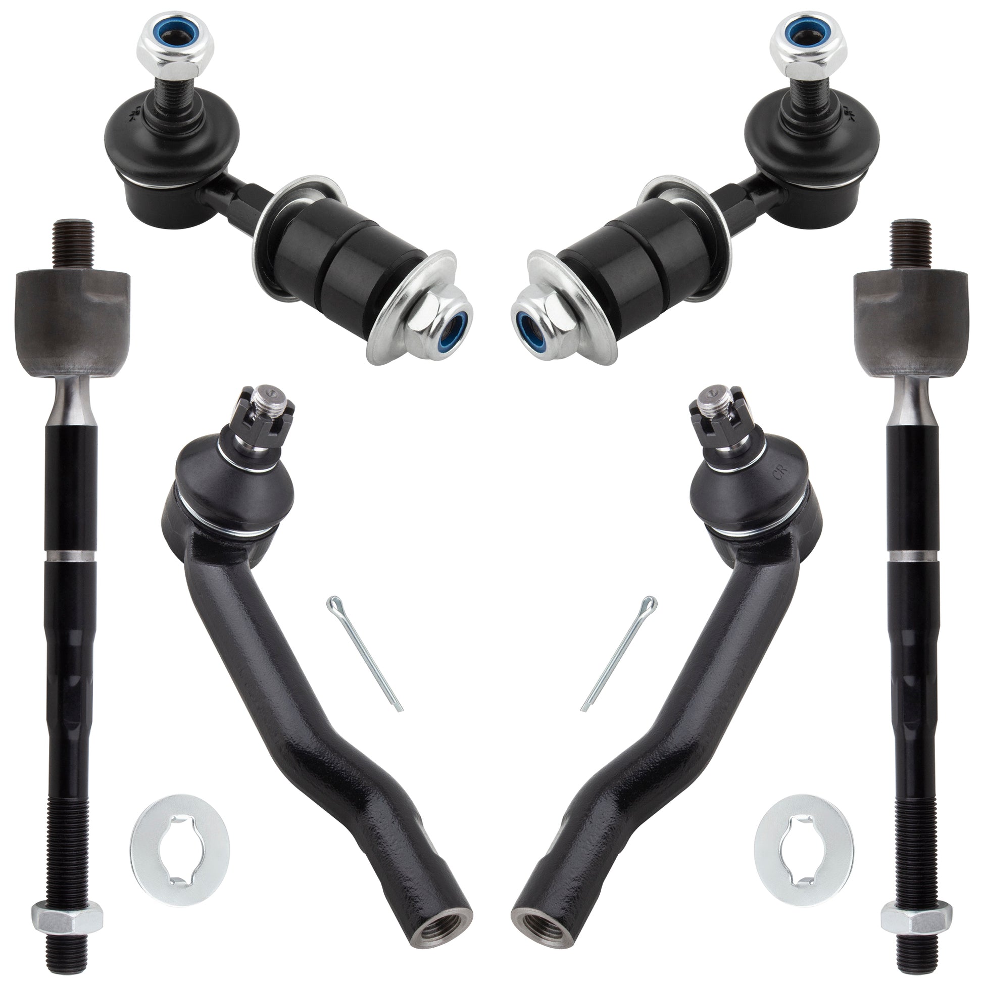 BOXI 6pcs Front Inner Outer Tie Rods Sway Bar End Links Fits for Chevrolet Tracker 1999 2000 2001