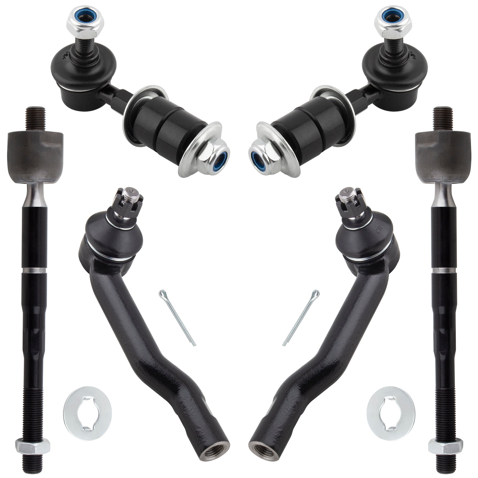 BOXI 6pcs Front Inner Outer Tie Rods Sway Bar End Links Fits for Chevrolet Tracker 1999 2000 2001