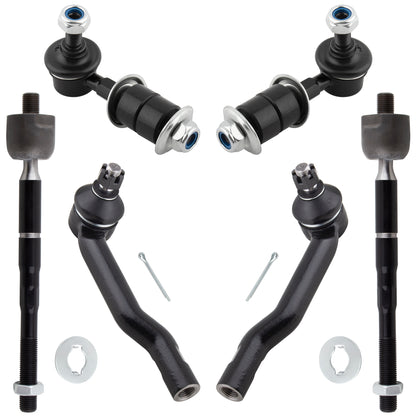 BOXI 6pcs Front Inner Outer Tie Rods Sway Bar End Links Fits for Chevrolet Tracker 1999 2000 2001