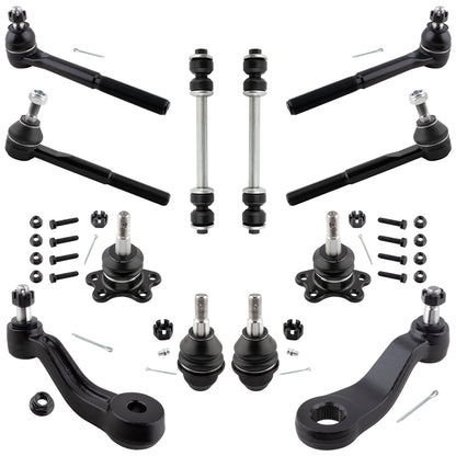BOXI 12pc Front Upper Lower Ball Joints + Tie Rod + Sway Bar Kit Fits for Chevrolet for GMC K1500