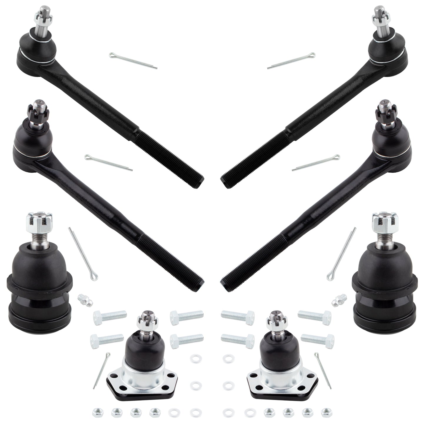 BOXI 8pcs Front Tie Rod Ends Ball Joints Kit Fits for Buick Regal for Chevrolet El Camino for GMC