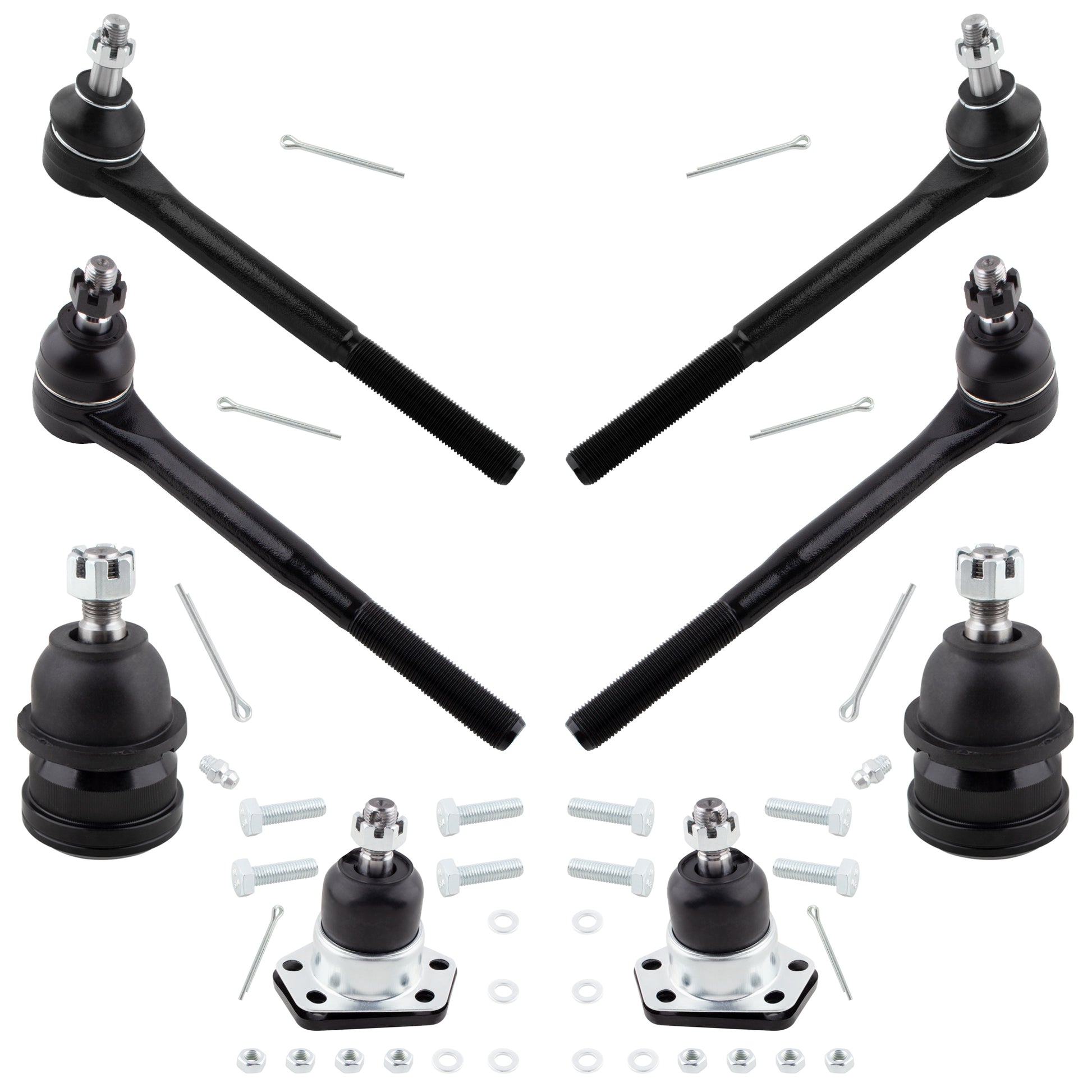 BOXI 8pcs Front Tie Rod Ends Ball Joints Kit Fits for Buick Regal for Chevrolet El Camino for GMC