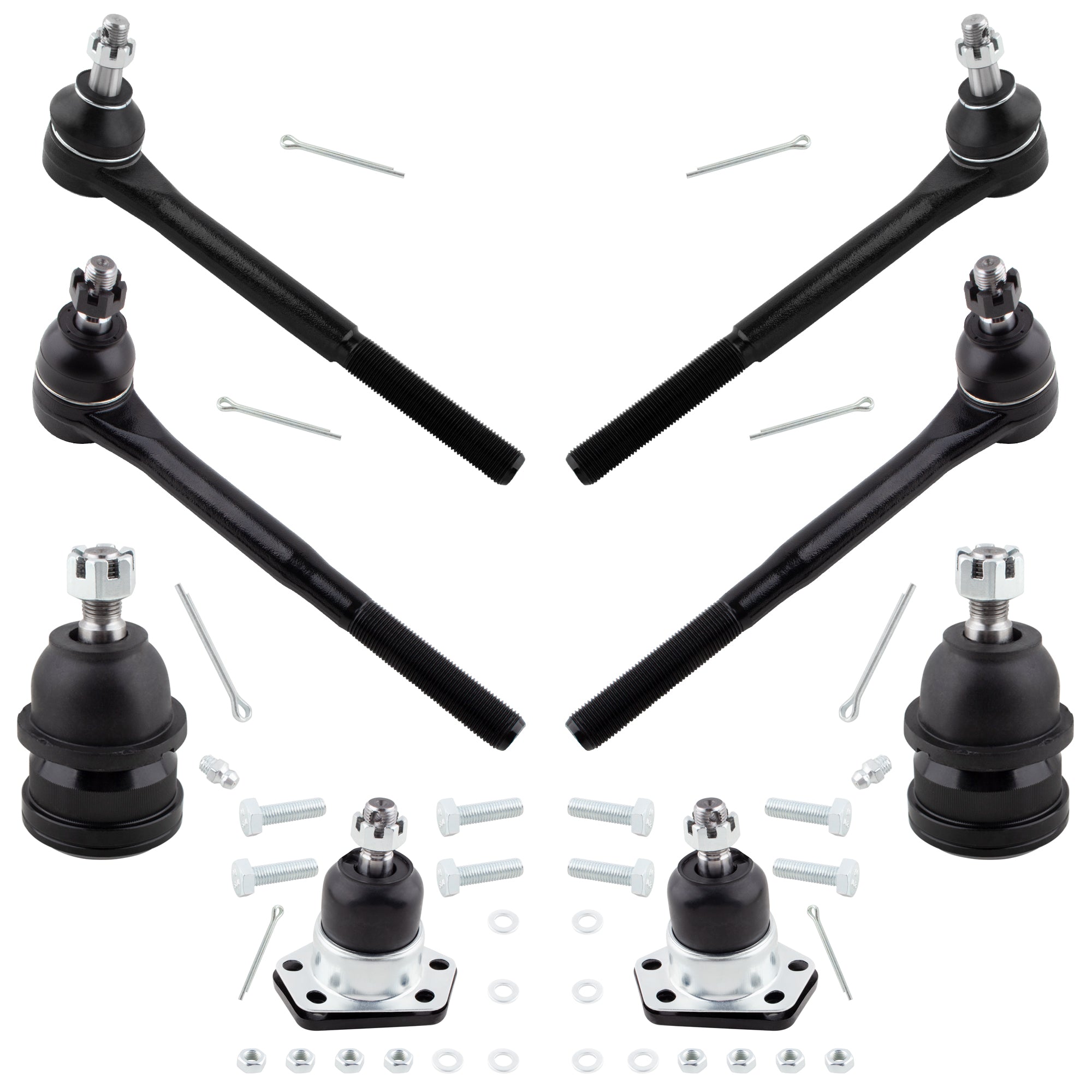 BOXI 8pcs Front Tie Rod Ends Ball Joints Kit Fits for Buick Regal for Chevrolet El Camino for GMC