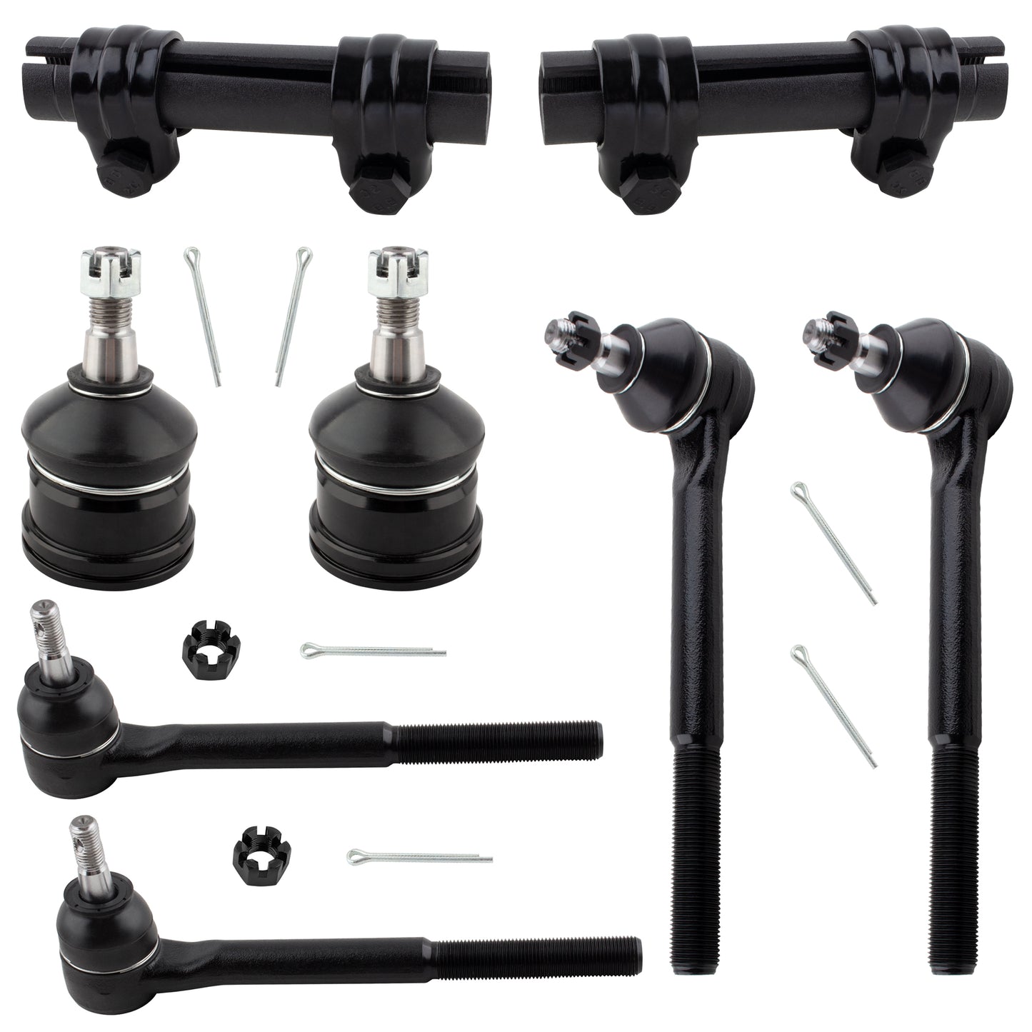 BOXI (Set of 8) Front Inner Outer Tie Rod Ends Lower Ball Joints Adjusting Sleeves Front Suspension