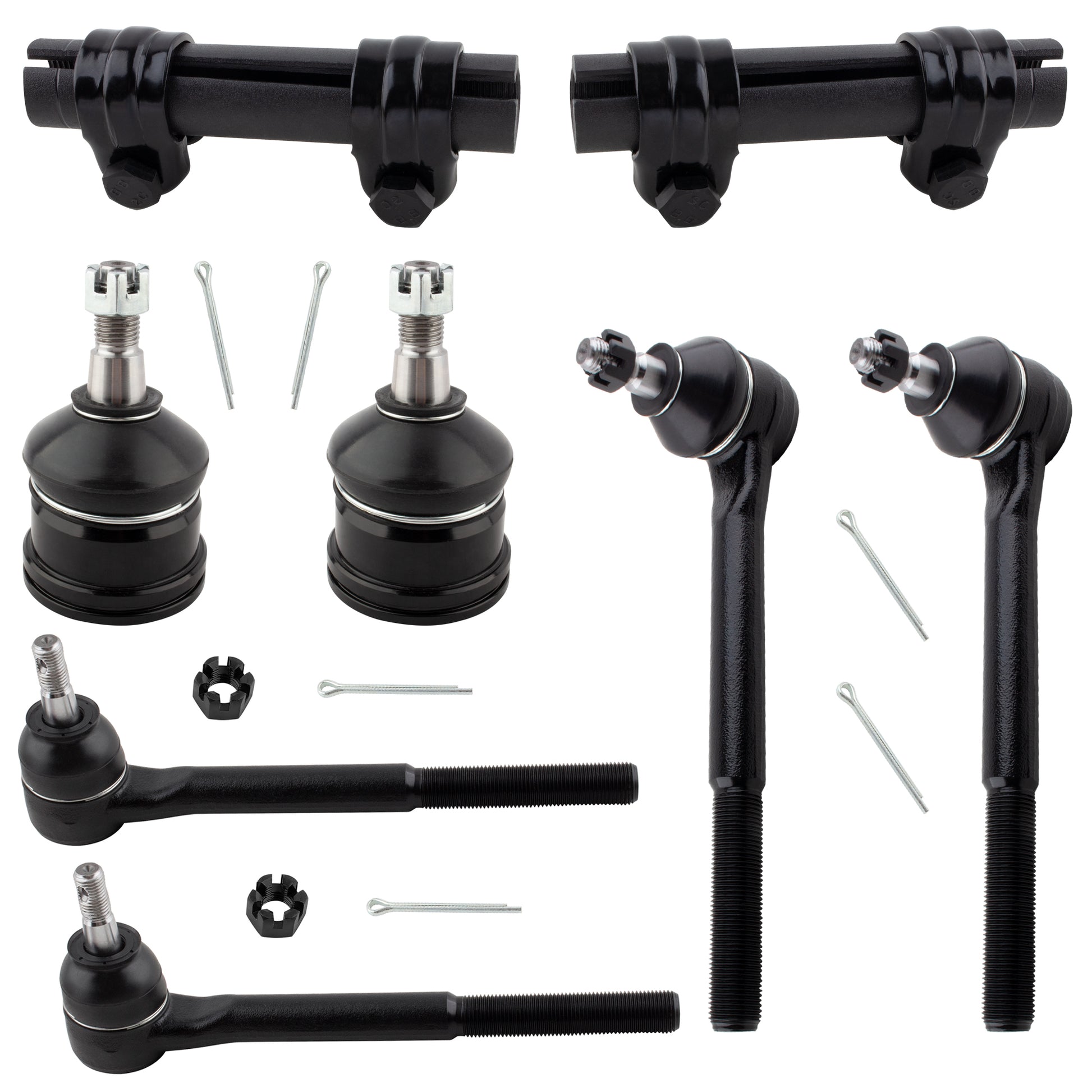 BOXI (Set of 8) Front Inner Outer Tie Rod Ends Lower Ball Joints Adjusting Sleeves Front Suspension