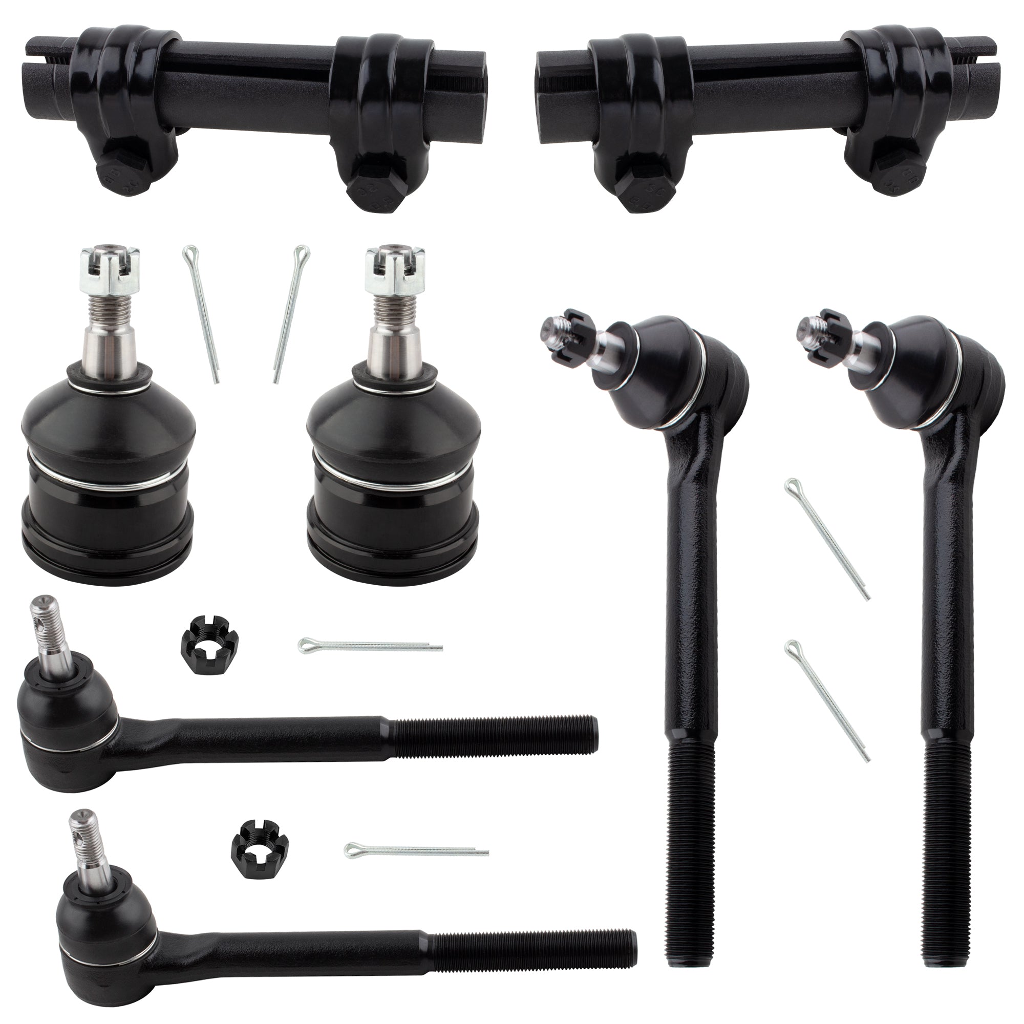BOXI (Set of 8) Front Inner Outer Tie Rod Ends Lower Ball Joints Adjusting Sleeves Front Suspension