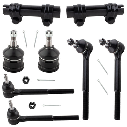 BOXI (Set of 8) Front Inner Outer Tie Rod Ends Lower Ball Joints Adjusting Sleeves Front Suspension