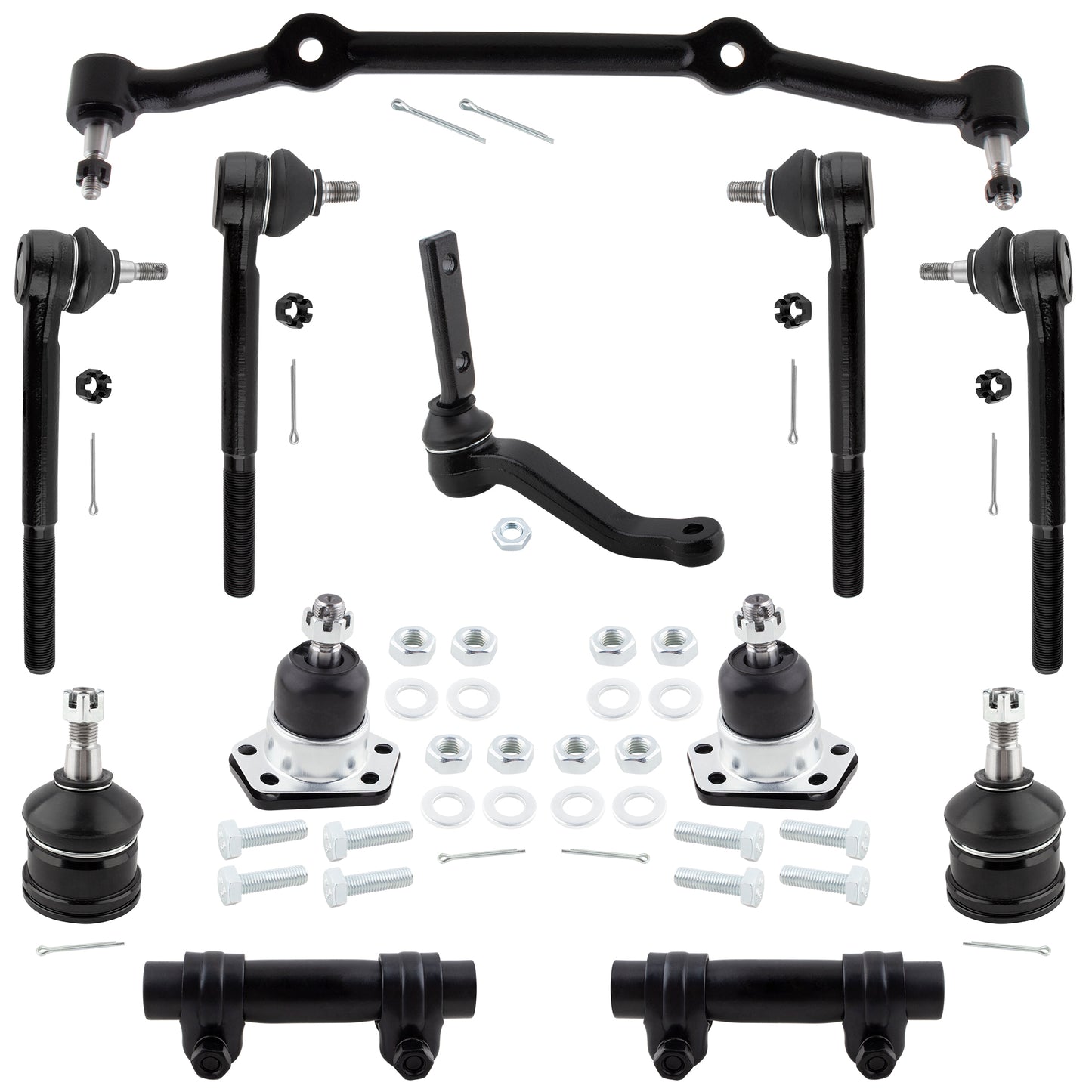 BOXI 12pc Front Suspension Kit Ball Joints Tie Rod Ends Idler Arm Fits for Chevrolet Blazer