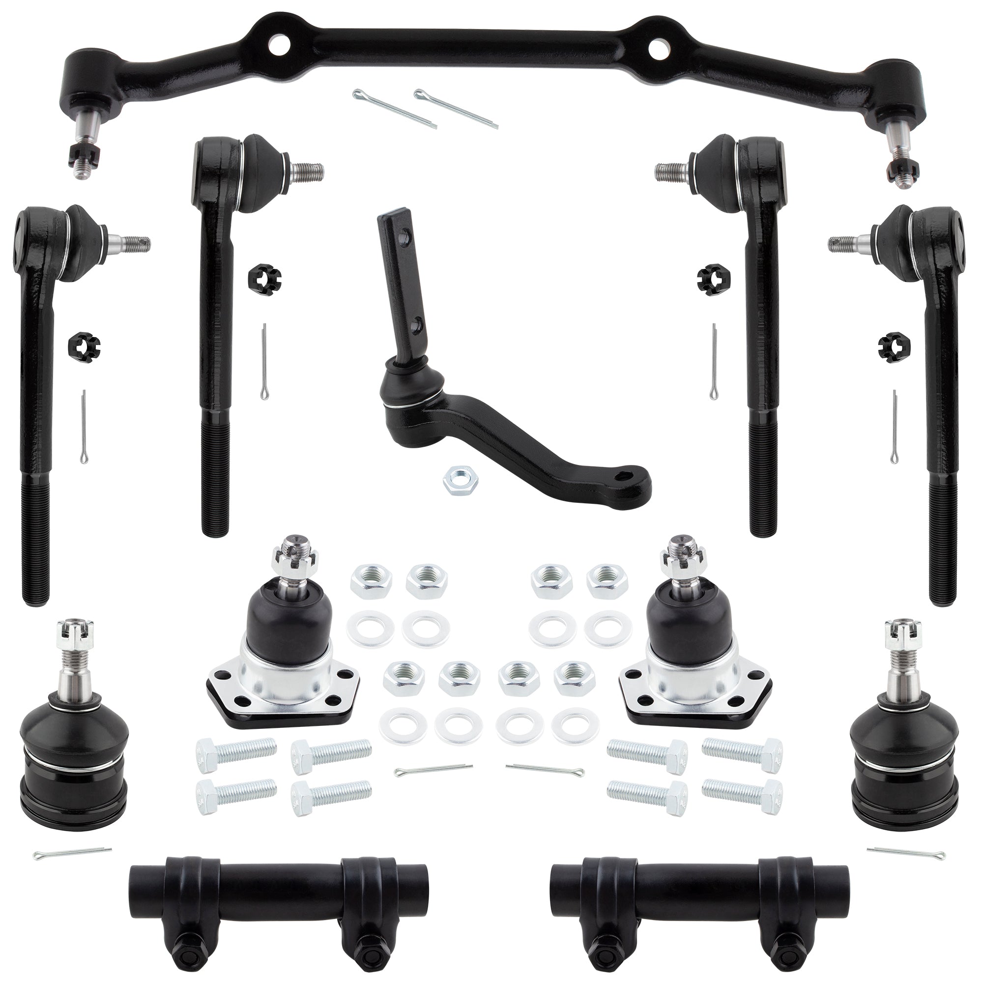 BOXI 12pc Front Suspension Kit Ball Joints Tie Rod Ends Idler Arm Fits for Chevrolet Blazer
