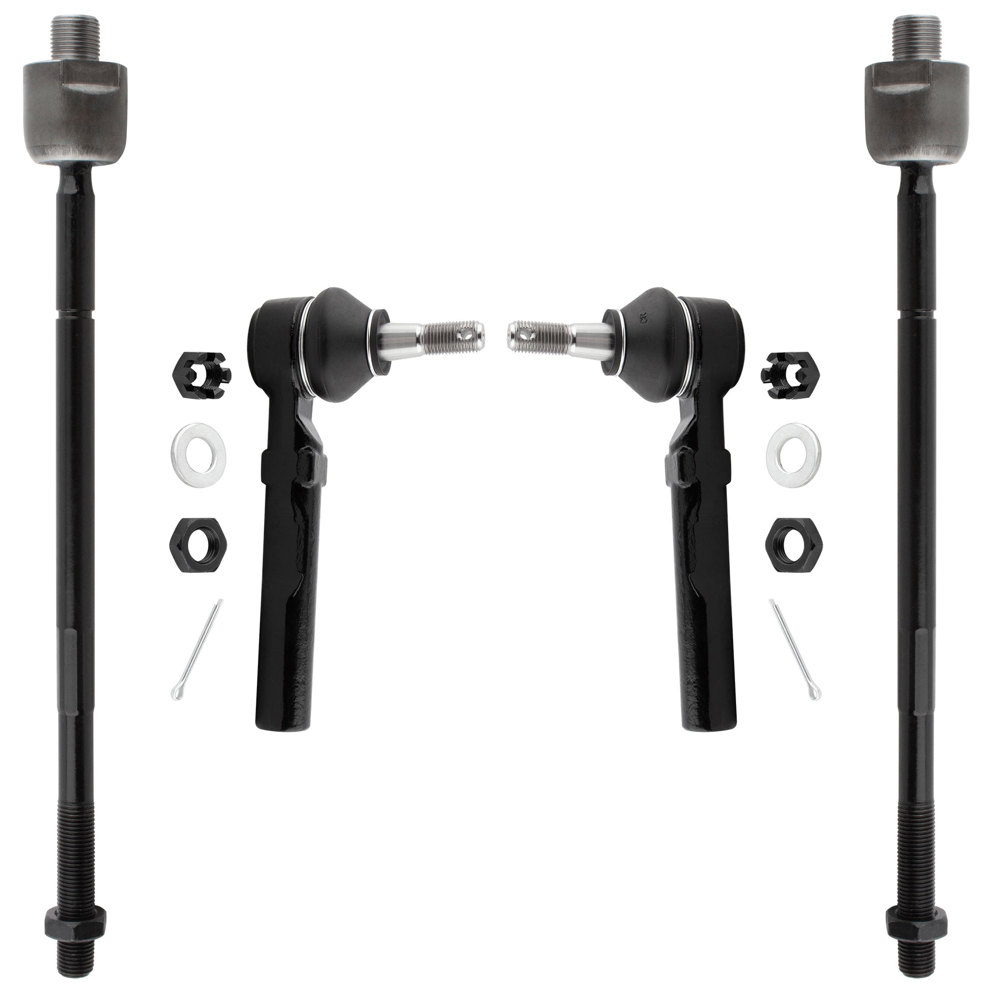 BOXI (Set of 4) Front Inner & Outer Tie Rod Ends Kit Fits for Buick Rendezvous 2002-2007 Terraza