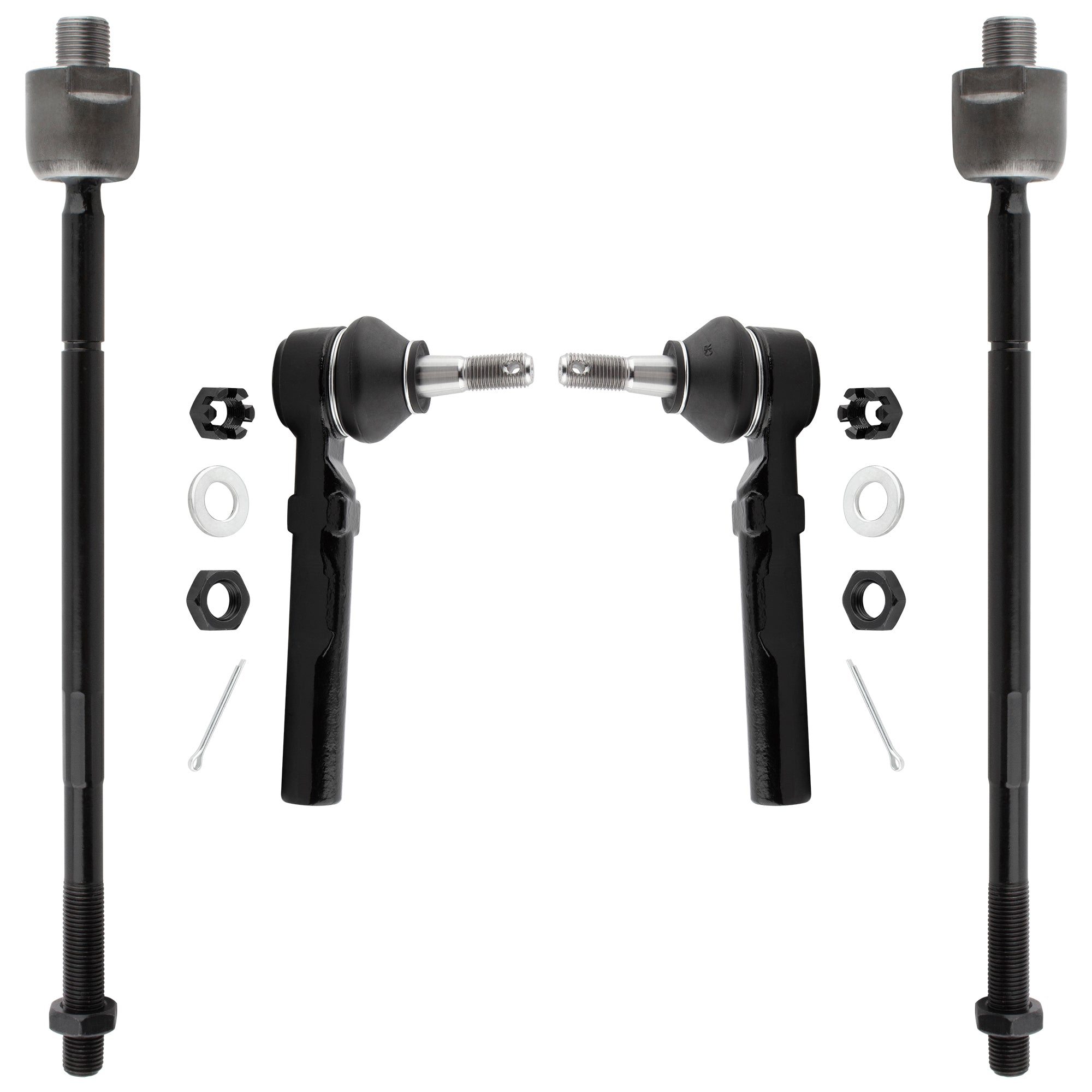 BOXI (Set of 4) Front Inner & Outer Tie Rod Ends Kit Fits for Buick Rendezvous 2002-2007 Terraza