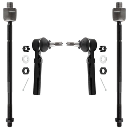BOXI (Set of 4) Front Inner & Outer Tie Rod Ends Kit Fits for Buick Rendezvous 2002-2007 Terraza